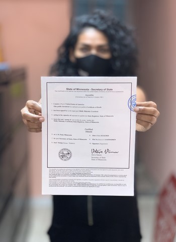 Apostilla Minnesota, Apostilla Minneapolis