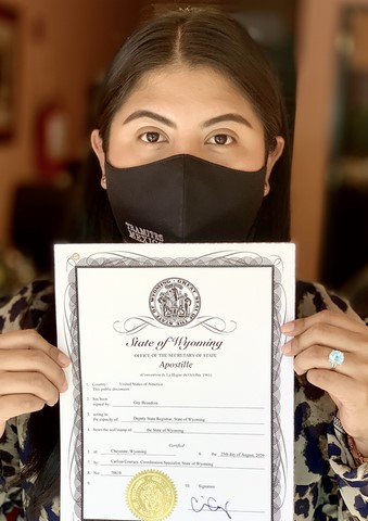 apostilla Wyoming usa, Wyoming apostille services